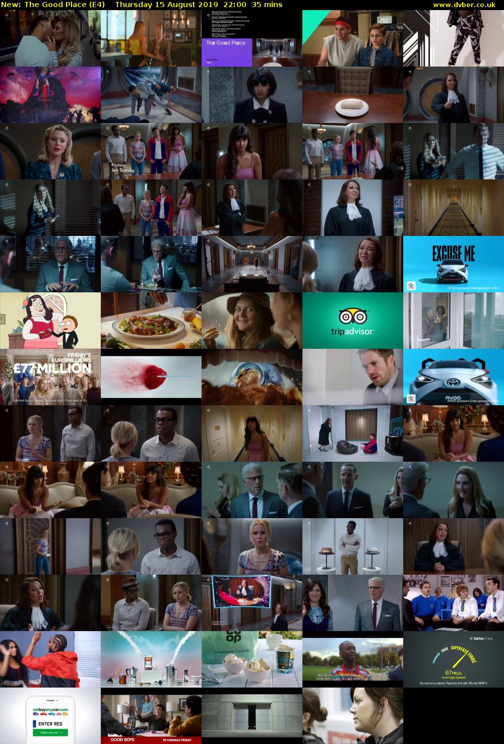 The Good Place (E4) Thursday 15 August 2019 22:00 - 22:35