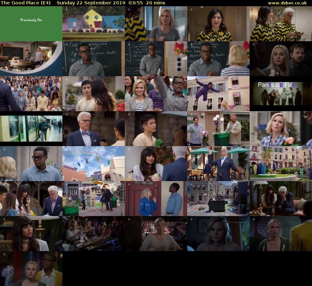 The Good Place (E4) Sunday 22 September 2019 03:55 - 04:15