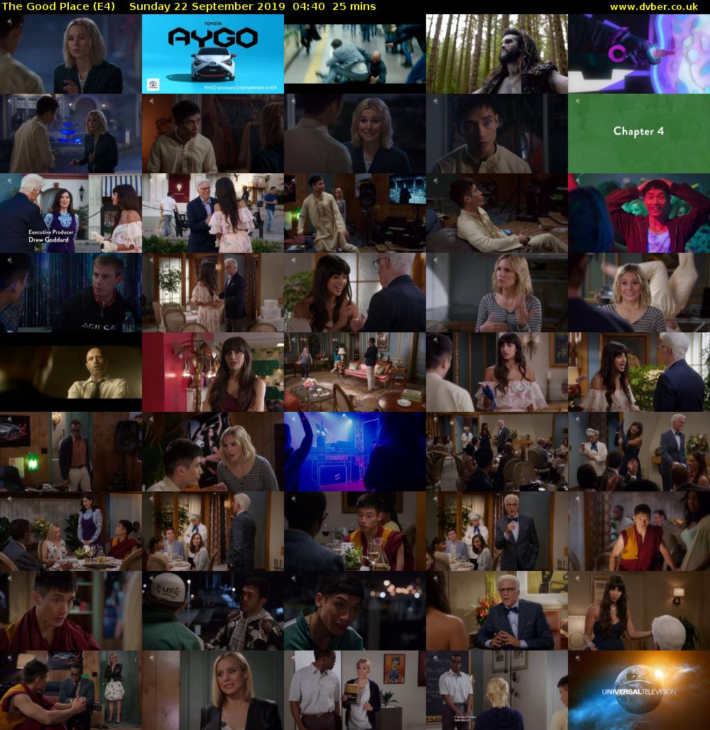 The Good Place (E4) Sunday 22 September 2019 04:40 - 05:05