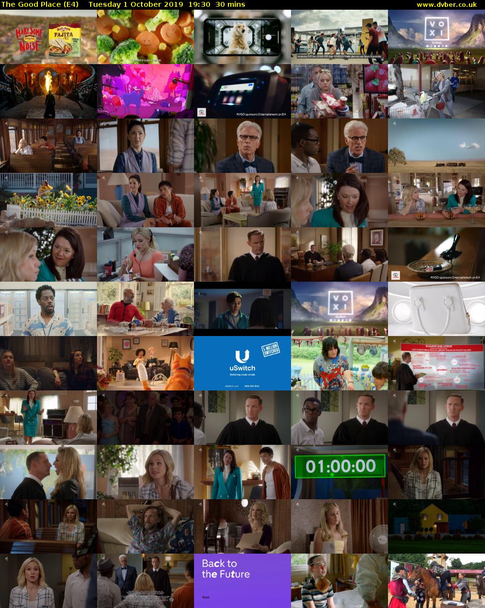 The Good Place (E4) Tuesday 1 October 2019 19:30 - 20:00