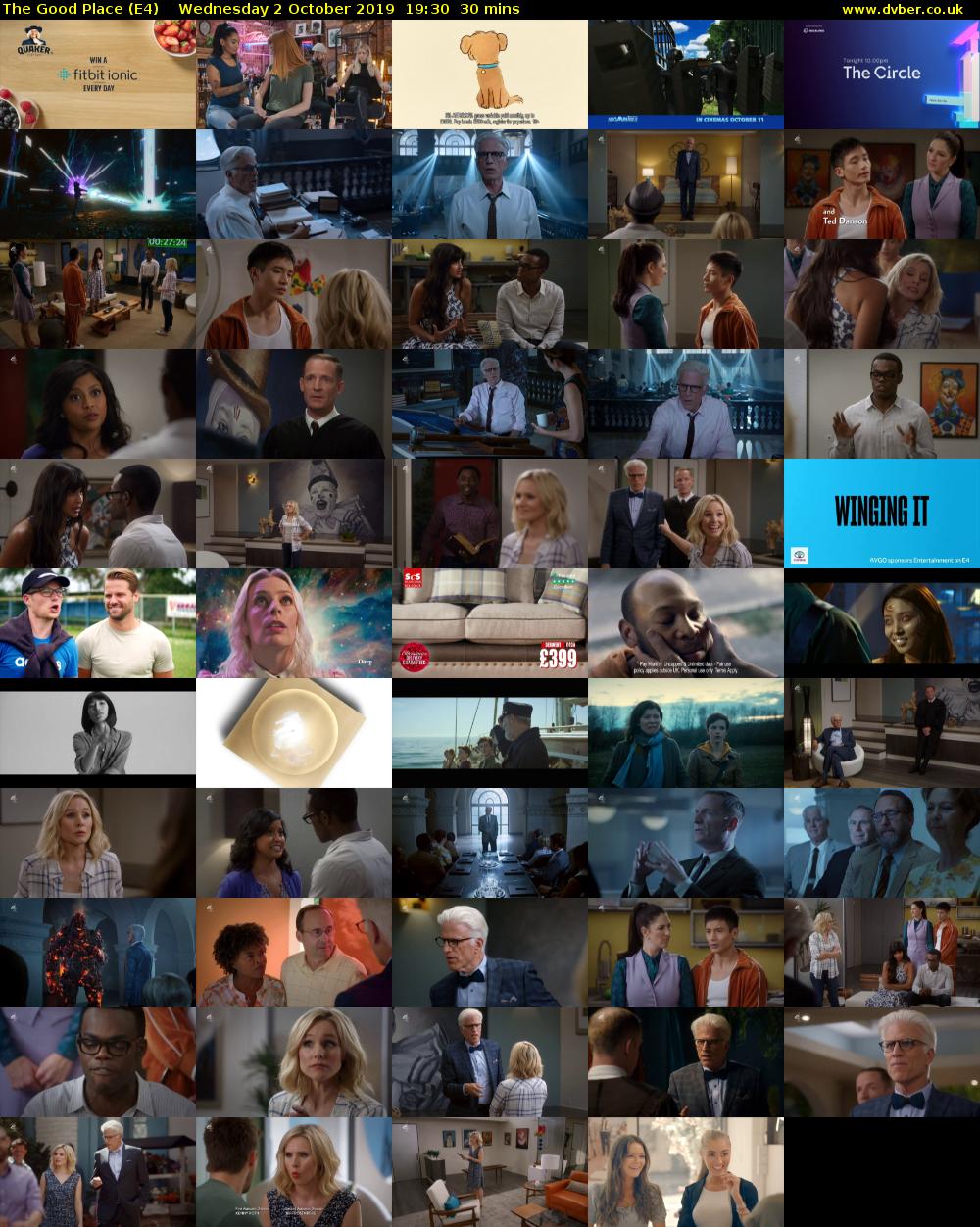 The Good Place (E4) Wednesday 2 October 2019 19:30 - 20:00