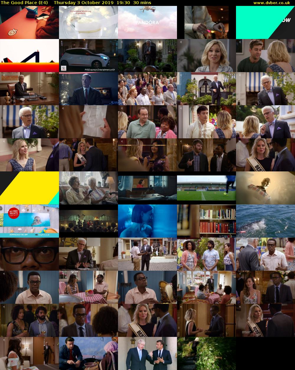 The Good Place (E4) Thursday 3 October 2019 19:30 - 20:00