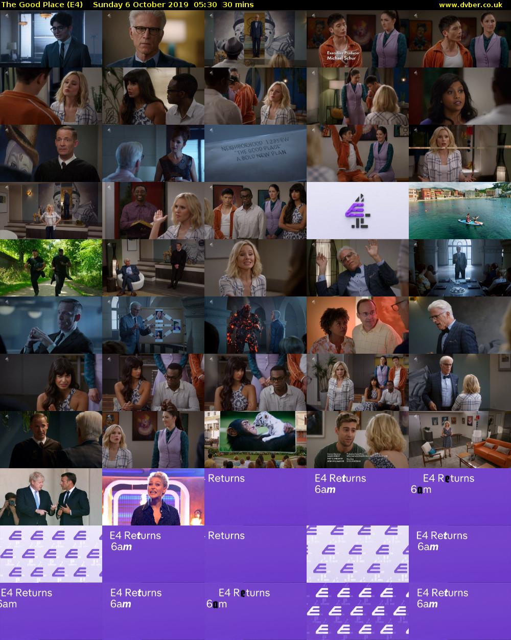 The Good Place (E4) Sunday 6 October 2019 05:30 - 06:00