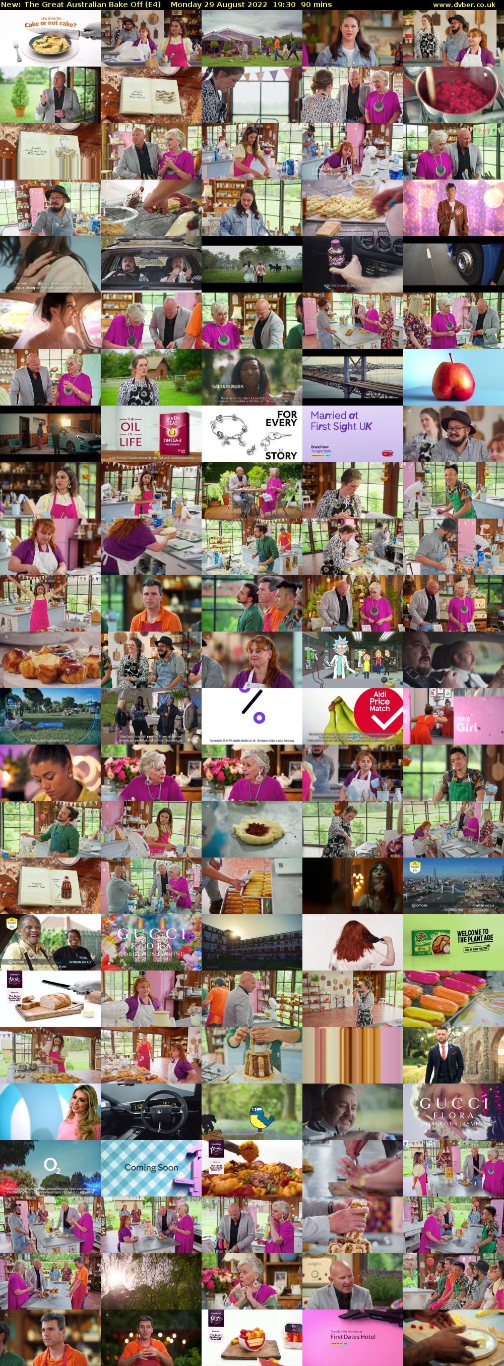 The Great Australian Bake Off (E4) Monday 29 August 2022 19:30 - 21:00