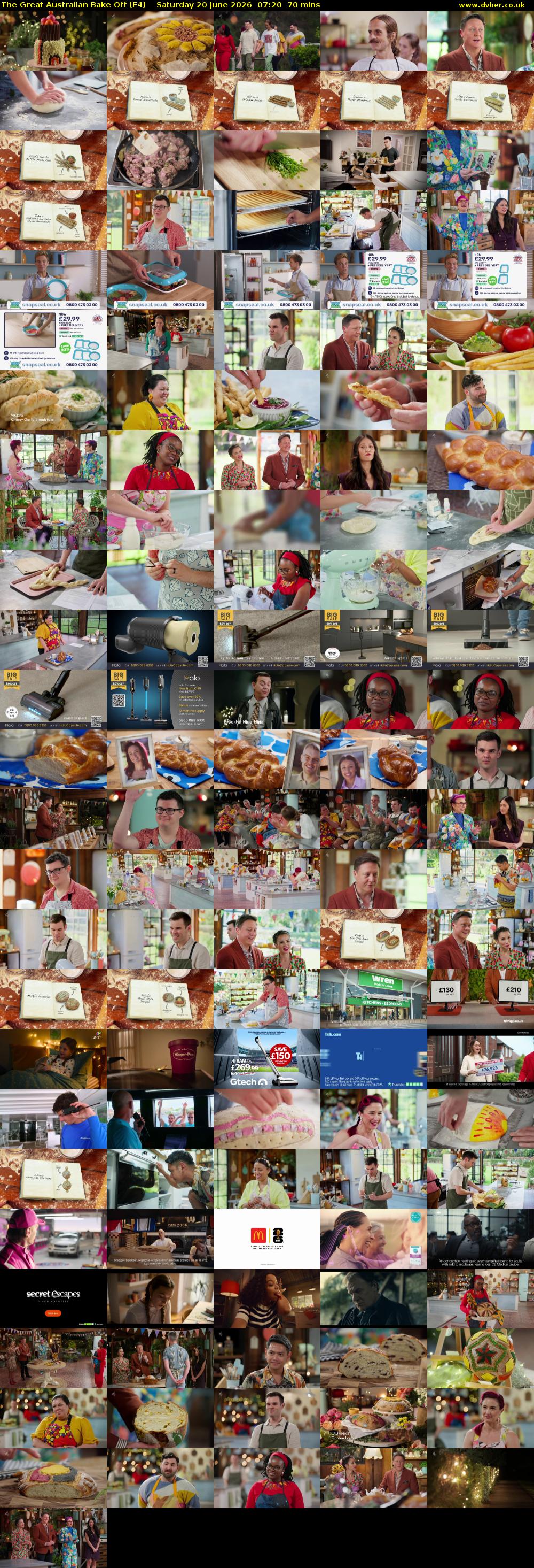 The Great Australian Bake Off (E4) Saturday 20 June 2026 07:20 - 08:30