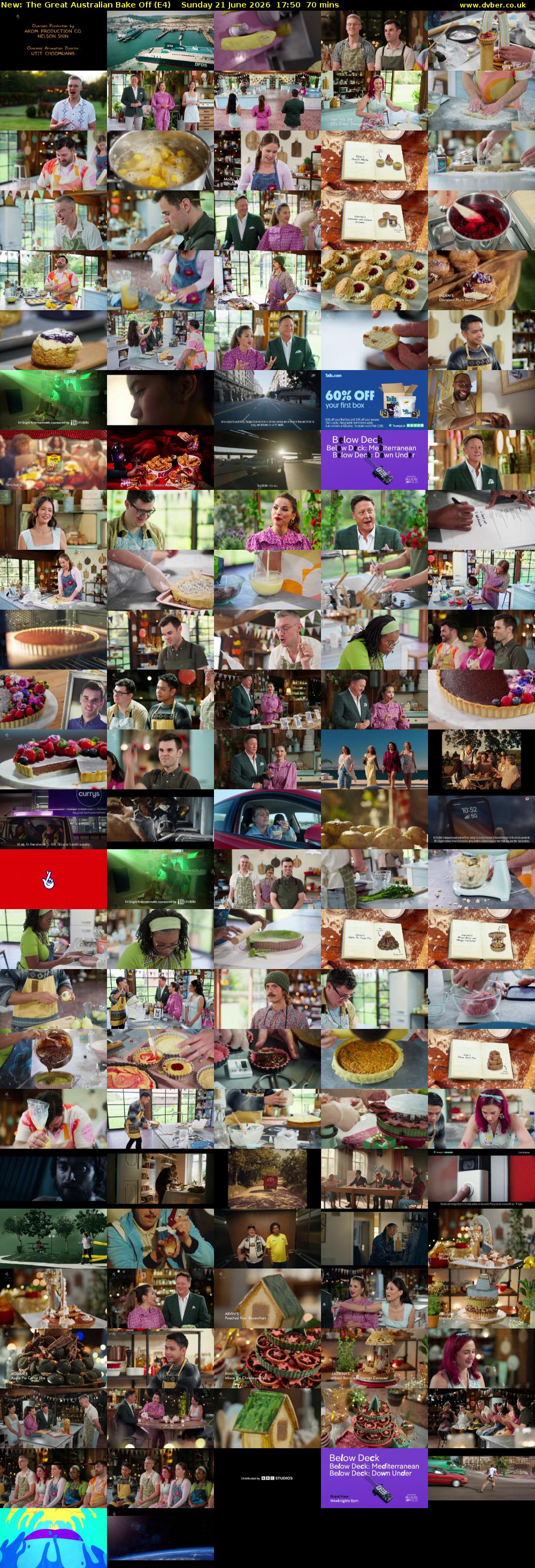 The Great Australian Bake Off (E4) Sunday 21 June 2026 17:50 - 19:00