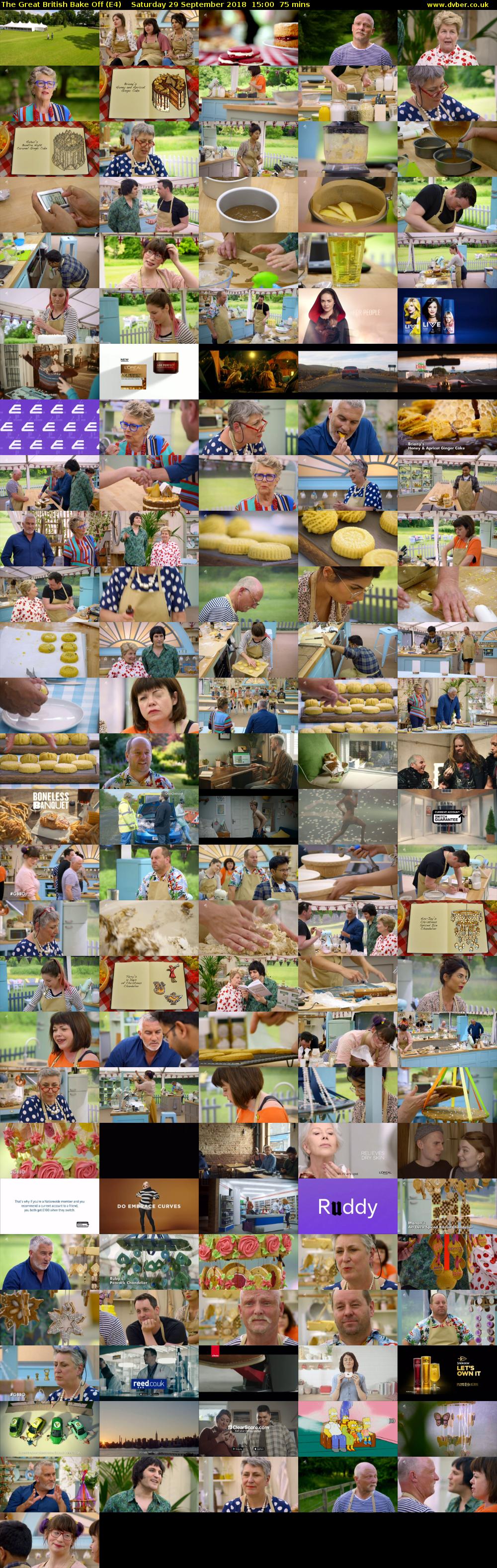 The Great British Bake Off (E4) Saturday 29 September 2018 15:00 - 16:15