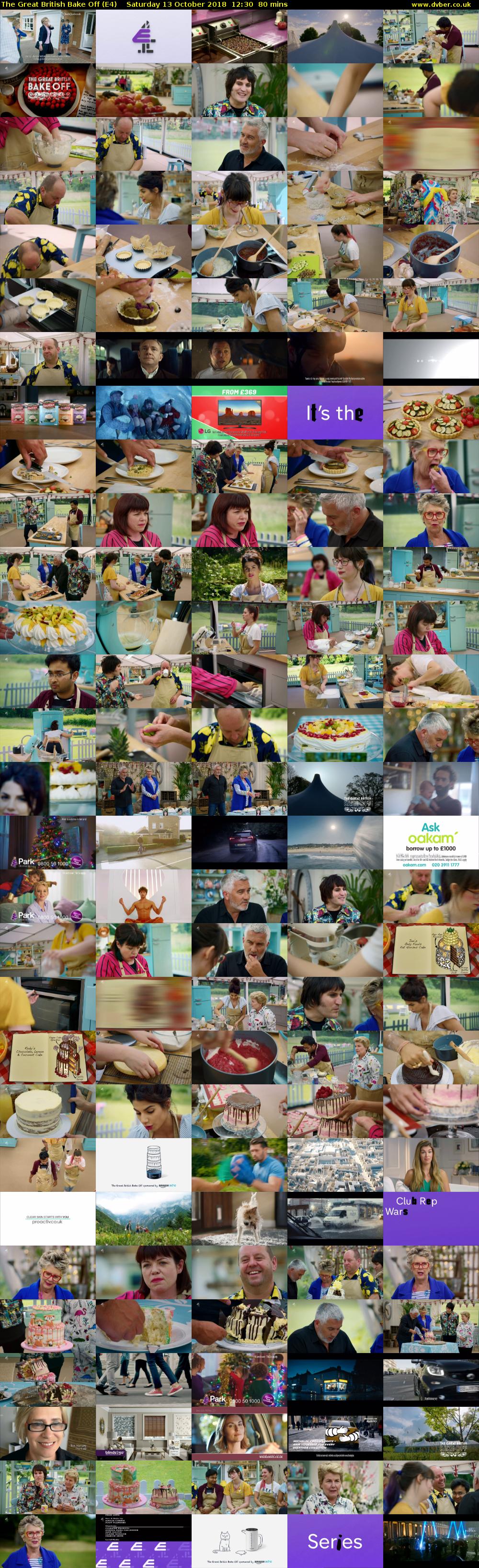 The Great British Bake Off (E4) Saturday 13 October 2018 12:30 - 13:50