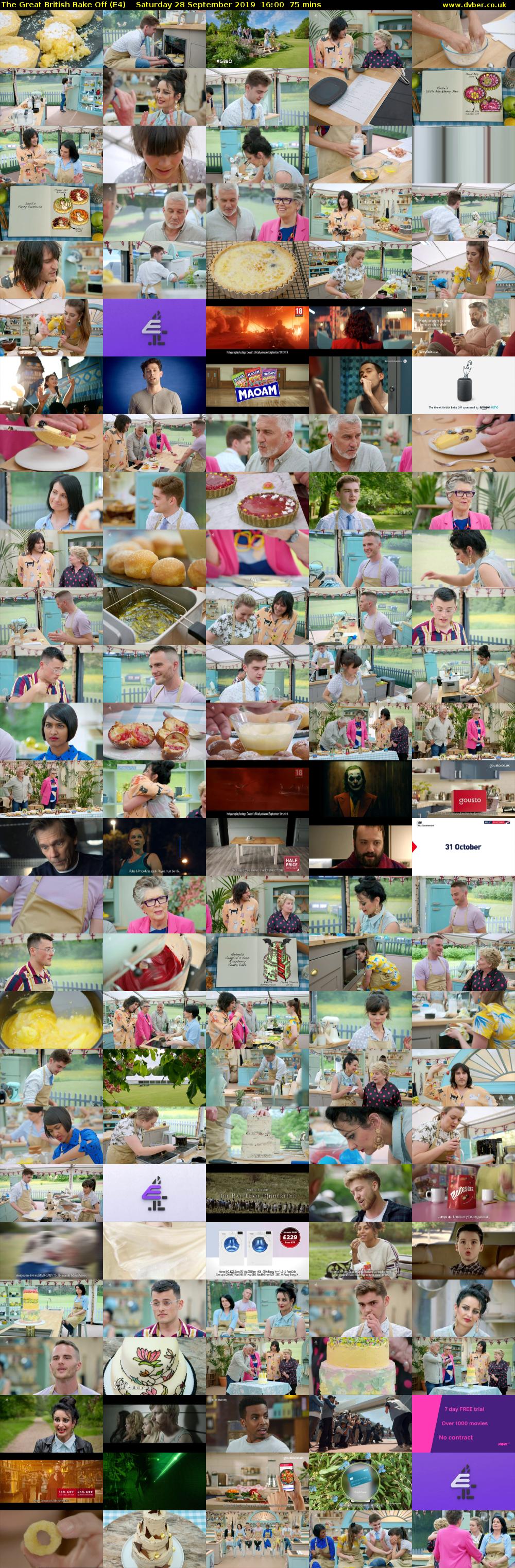The Great British Bake Off (E4) Saturday 28 September 2019 16:00 - 17:15