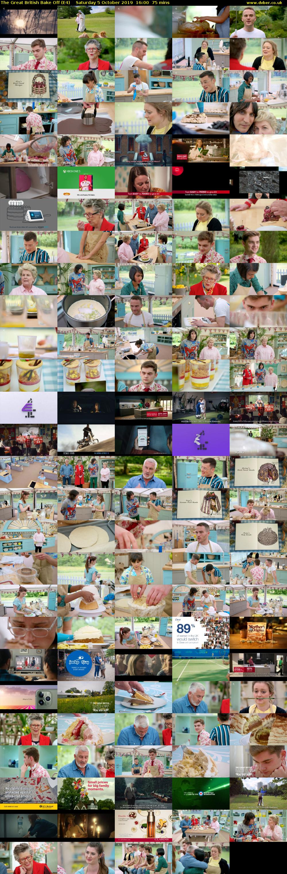 The Great British Bake Off (E4) Saturday 5 October 2019 16:00 - 17:15