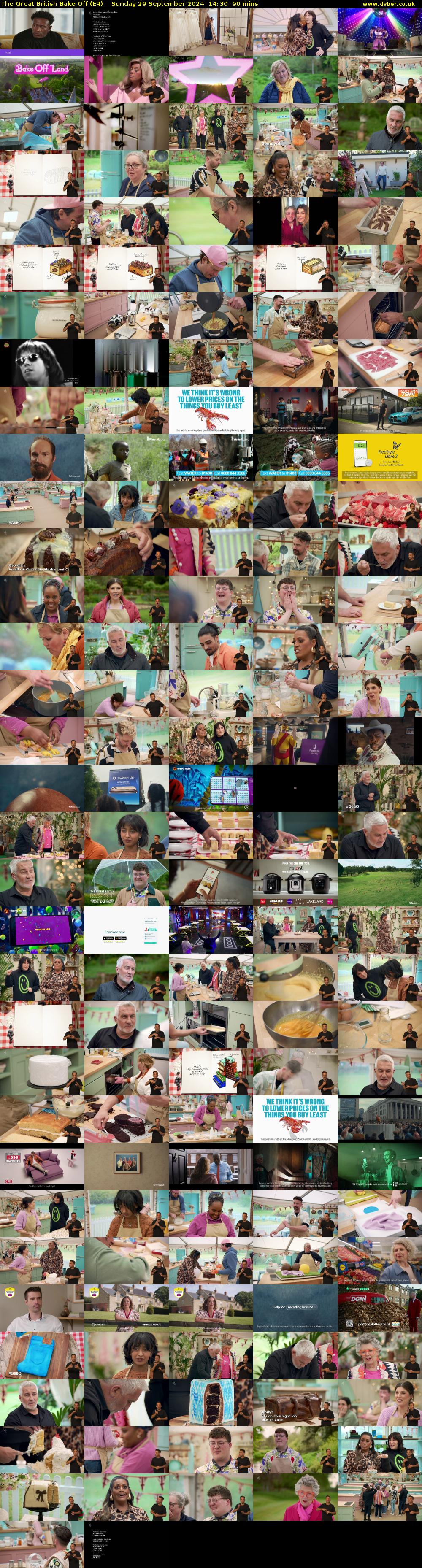 The Great British Bake Off (E4) Sunday 29 September 2024 14:30 - 16:00