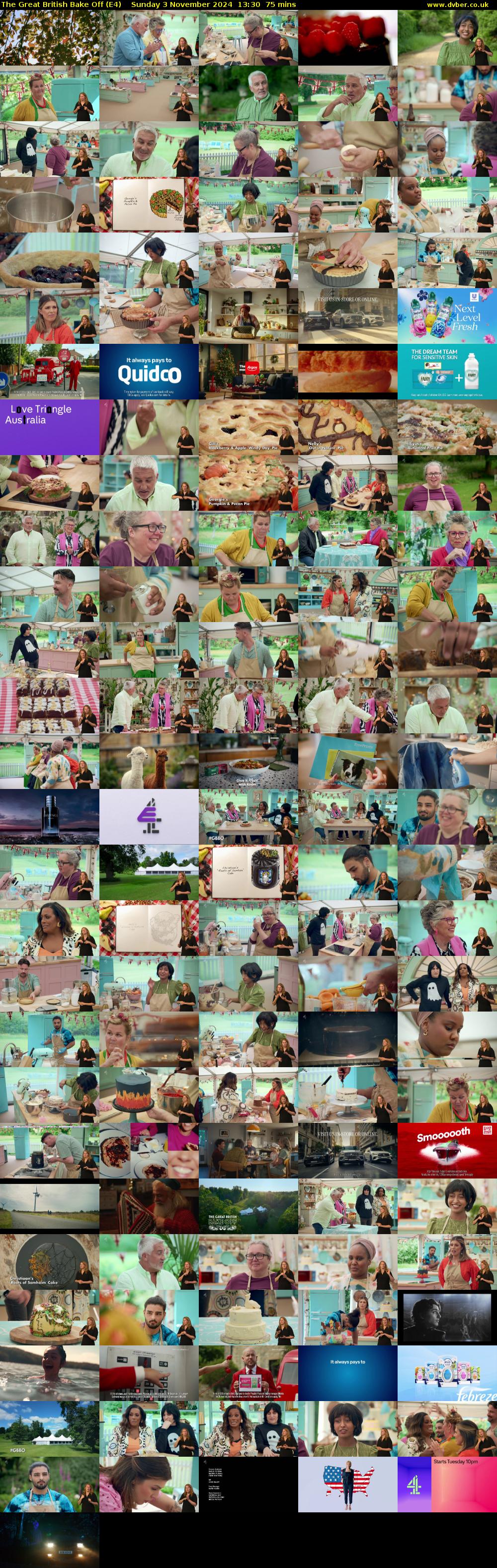 The Great British Bake Off (E4) Sunday 3 November 2024 13:30 - 14:45