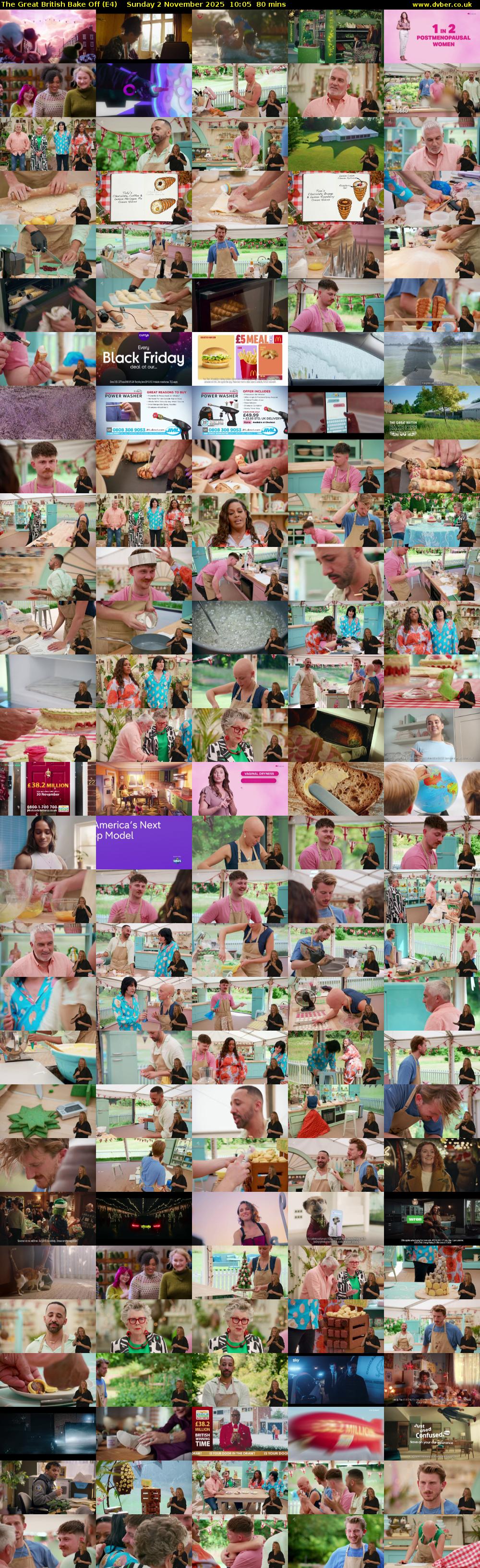 The Great British Bake Off (E4) Sunday 2 November 2025 10:05 - 11:25
