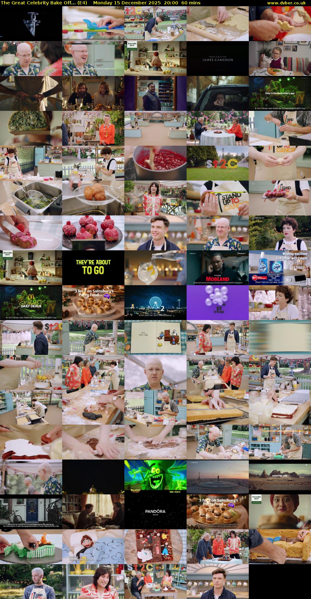 The Great Celebrity Bake Off... (E4) Monday 15 December 2025 20:00 - 21:00