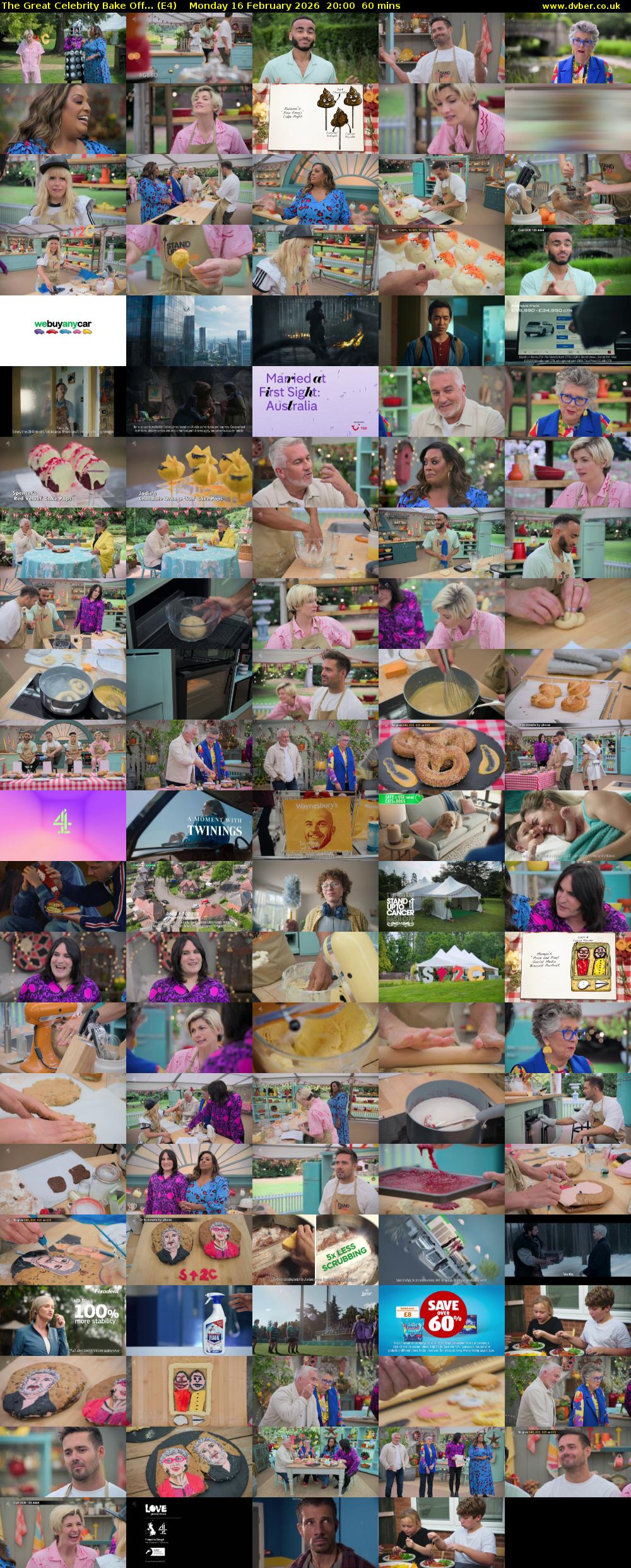 The Great Celebrity Bake Off... (E4) Monday 16 February 2026 20:00 - 21:00