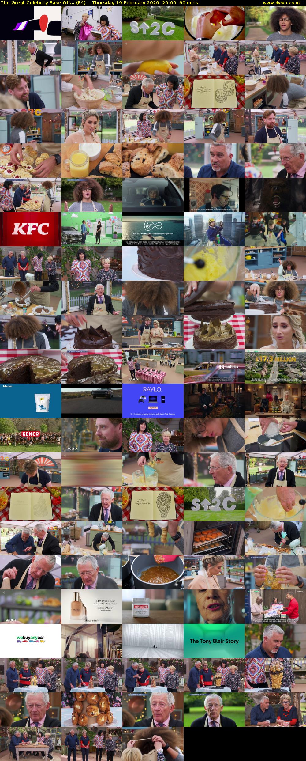 The Great Celebrity Bake Off... (E4) Thursday 19 February 2026 20:00 - 21:00