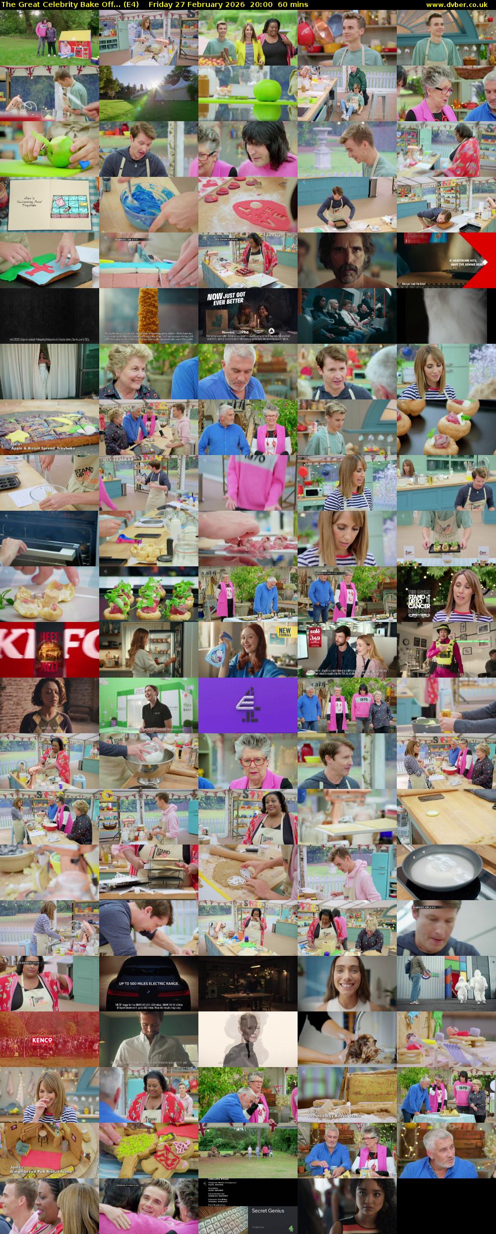 The Great Celebrity Bake Off... (E4) Friday 27 February 2026 20:00 - 21:00