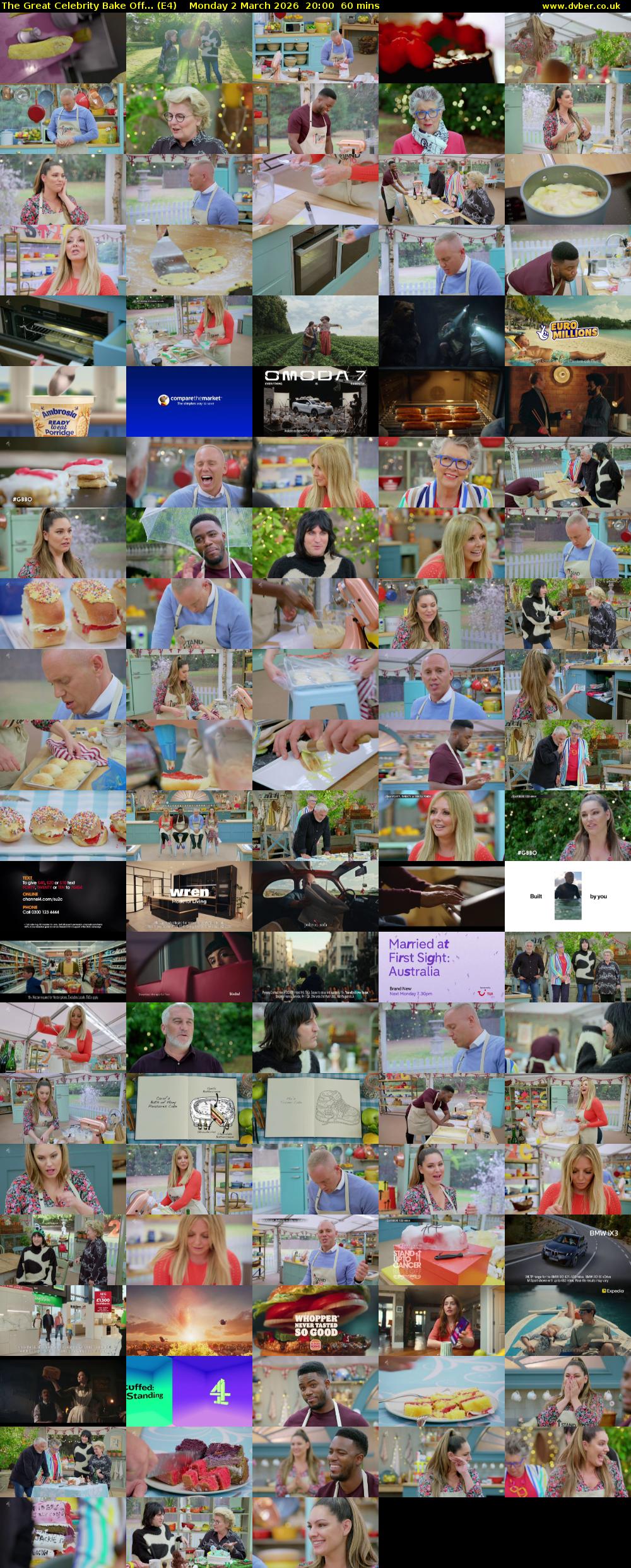 The Great Celebrity Bake Off... (E4) Monday 2 March 2026 20:00 - 21:00