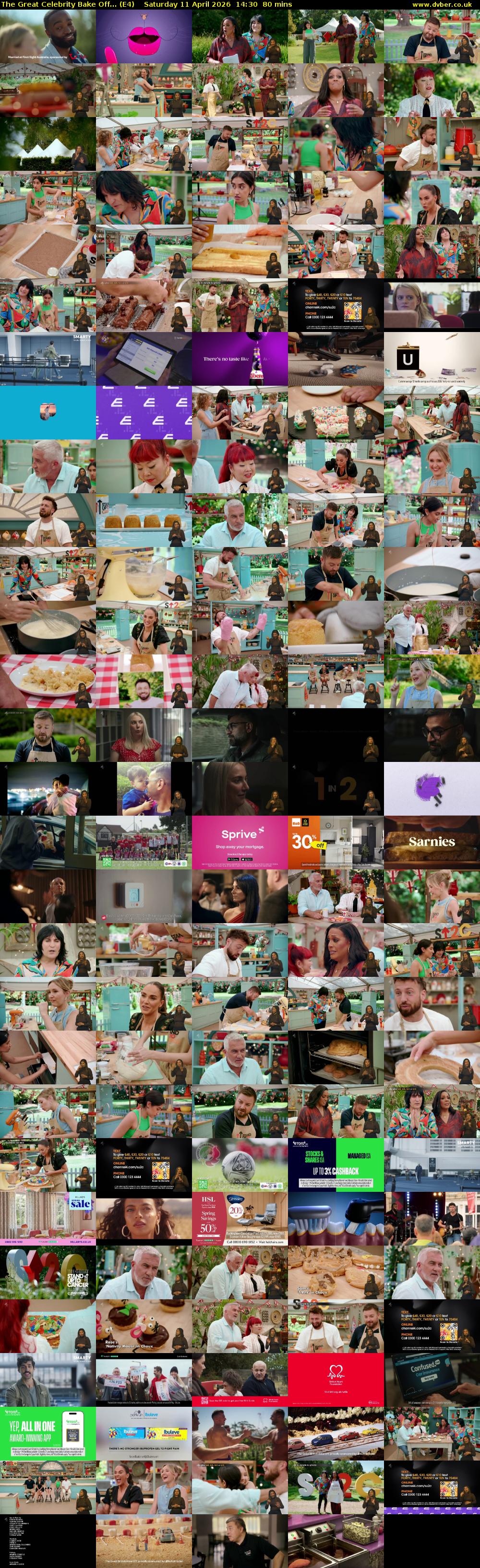 The Great Celebrity Bake Off... (E4) Saturday 11 April 2026 14:30 - 15:50