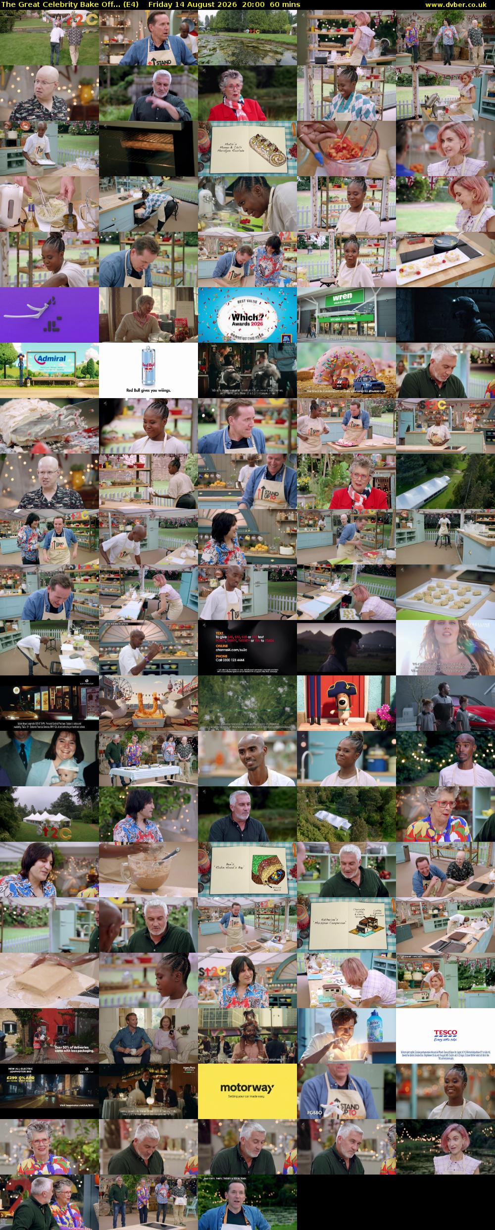 The Great Celebrity Bake Off... (E4) Friday 14 August 2026 20:00 - 21:00