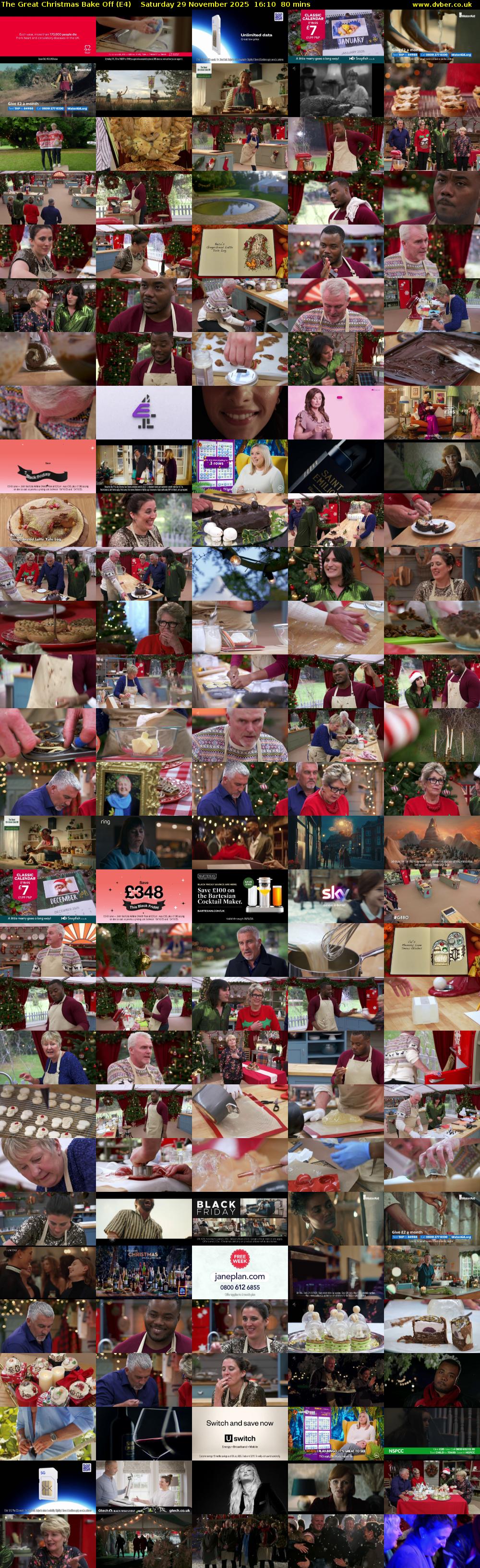 The Great Christmas Bake Off (E4) Saturday 29 November 2025 16:10 - 17:30