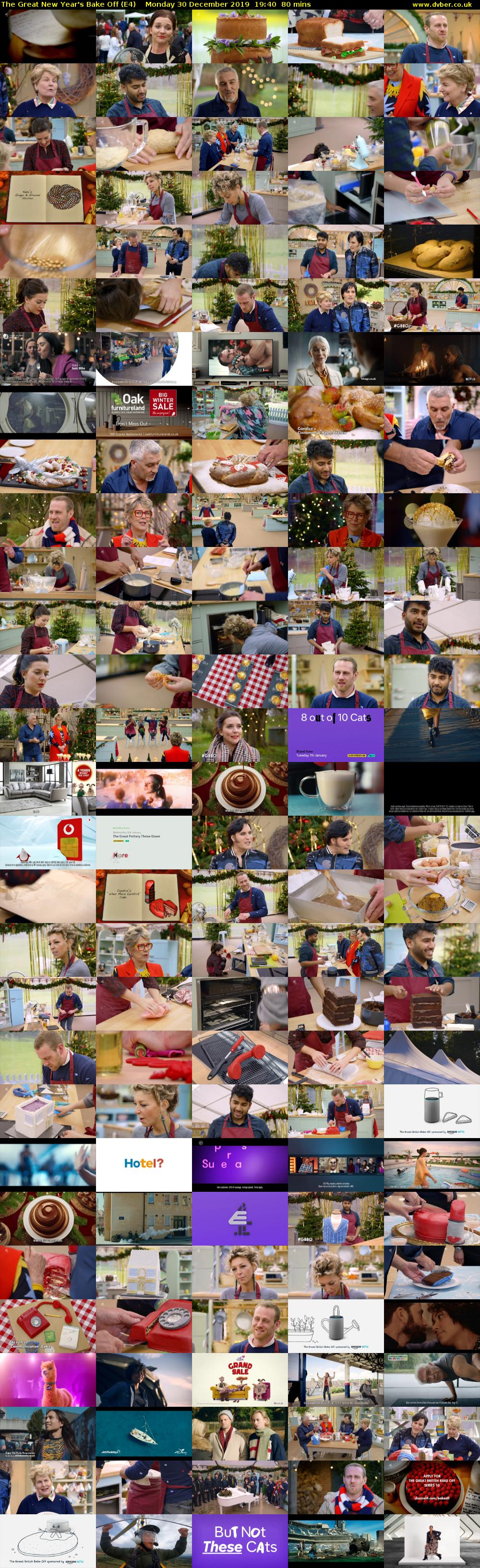 The Great New Year's Bake Off (E4) Monday 30 December 2019 19:40 - 21:00