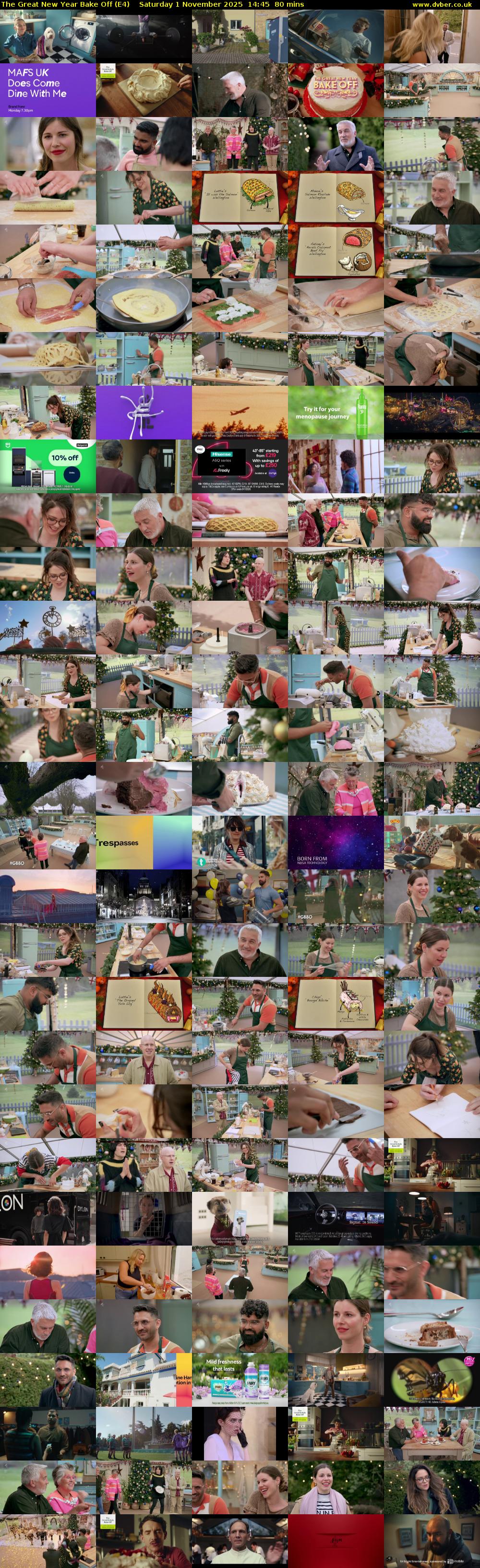 The Great New Year Bake Off (E4) Saturday 1 November 2025 14:45 - 16:05