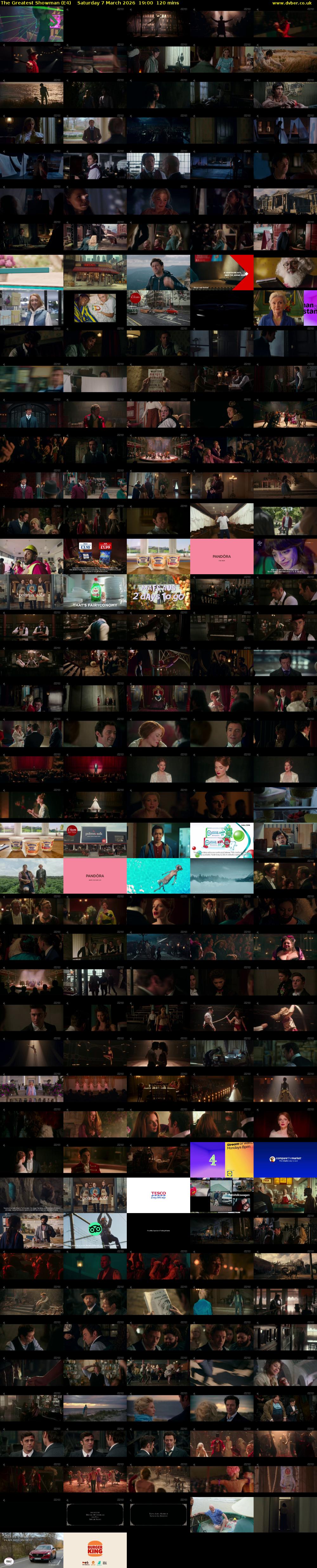 The Greatest Showman (E4) Saturday 7 March 2026 19:00 - 21:00