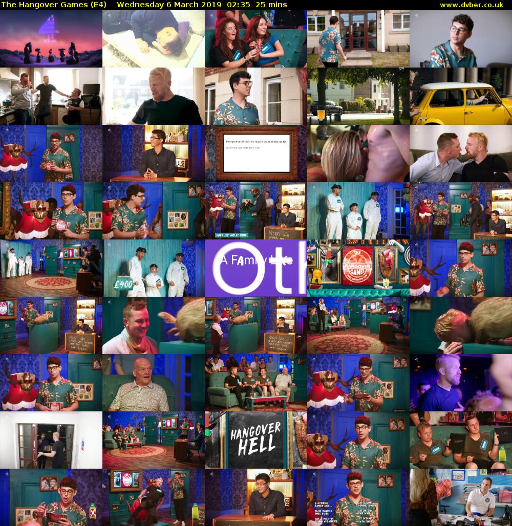 The Hangover Games (E4) Wednesday 6 March 2019 02:35 - 03:00