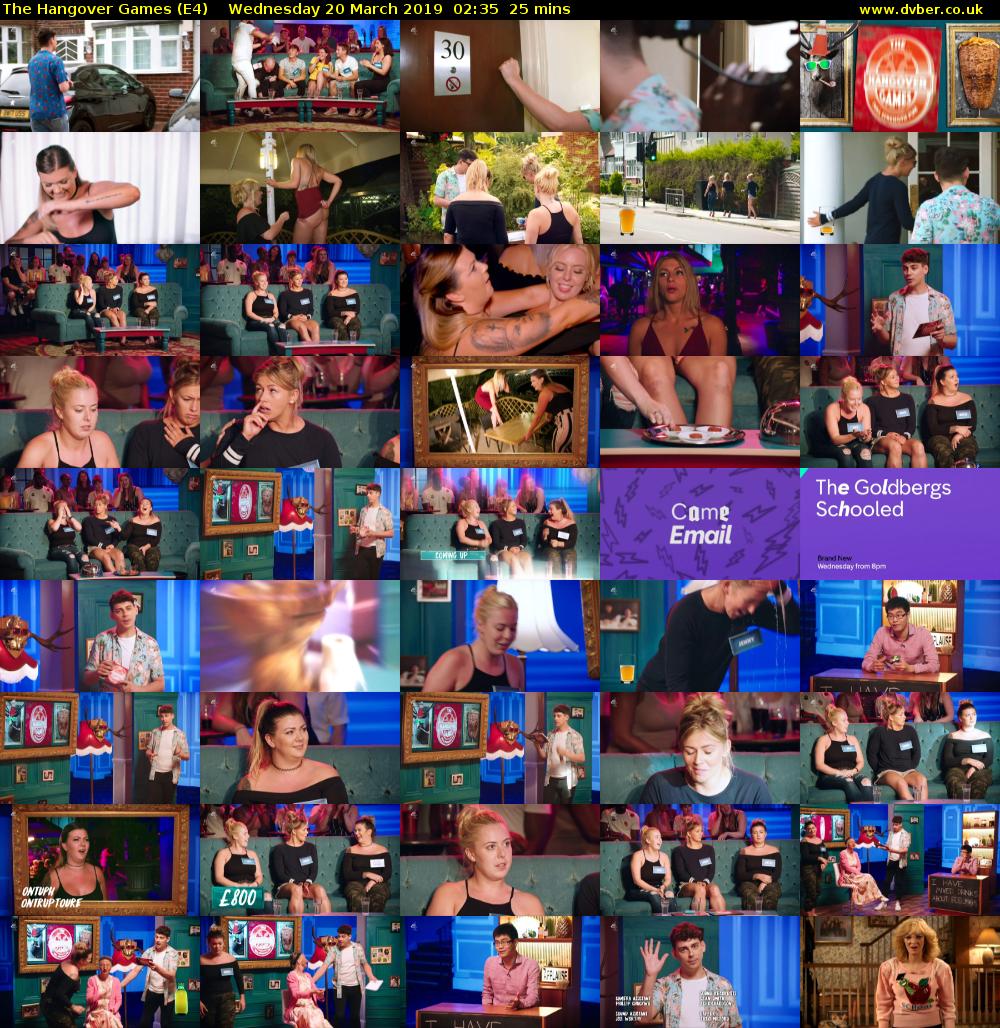 The Hangover Games (E4) Wednesday 20 March 2019 02:35 - 03:00