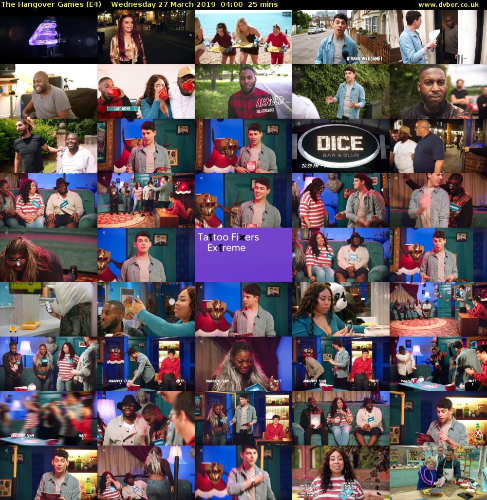 The Hangover Games (E4) Wednesday 27 March 2019 04:00 - 04:25