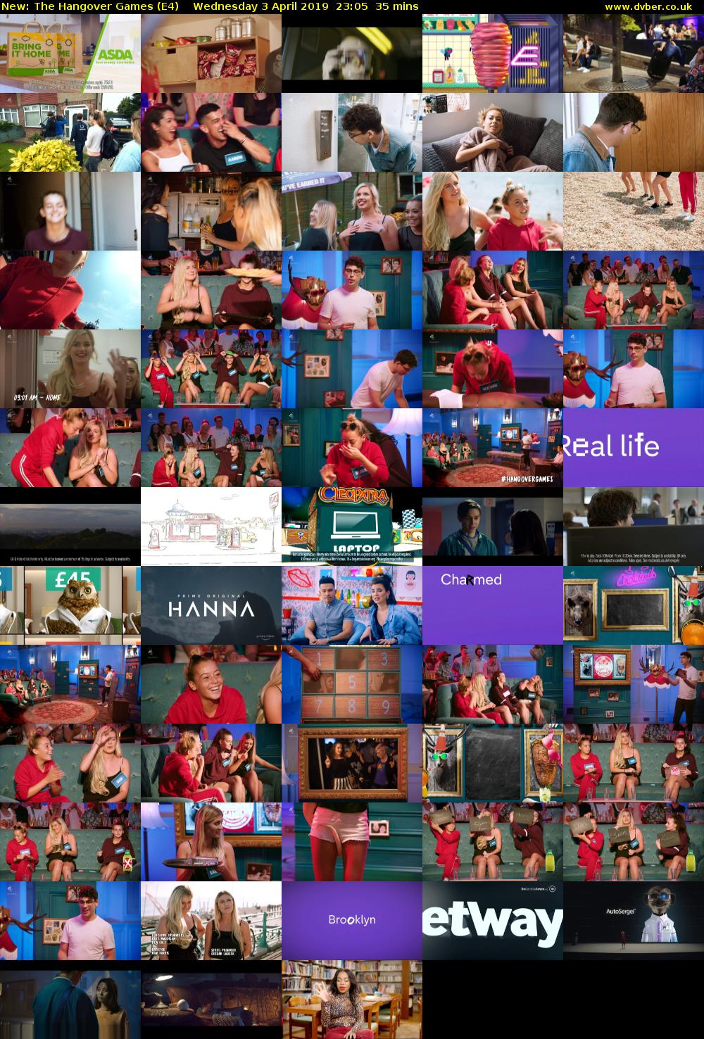 The Hangover Games (E4) Wednesday 3 April 2019 23:05 - 23:40