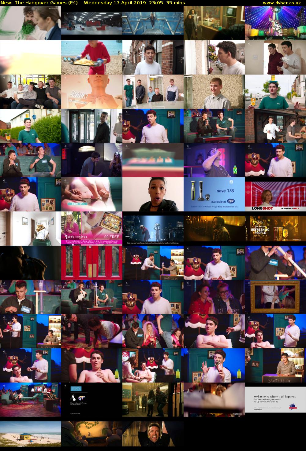The Hangover Games (E4) Wednesday 17 April 2019 23:05 - 23:40