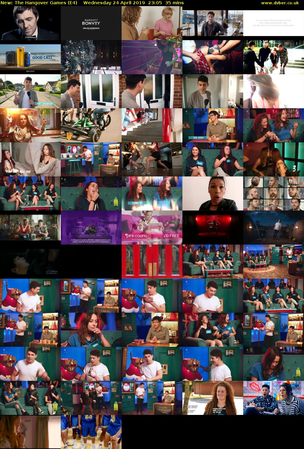 The Hangover Games (E4) Wednesday 24 April 2019 23:05 - 23:40