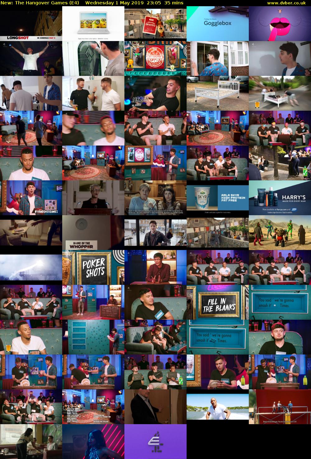 The Hangover Games (E4) Wednesday 1 May 2019 23:05 - 23:40