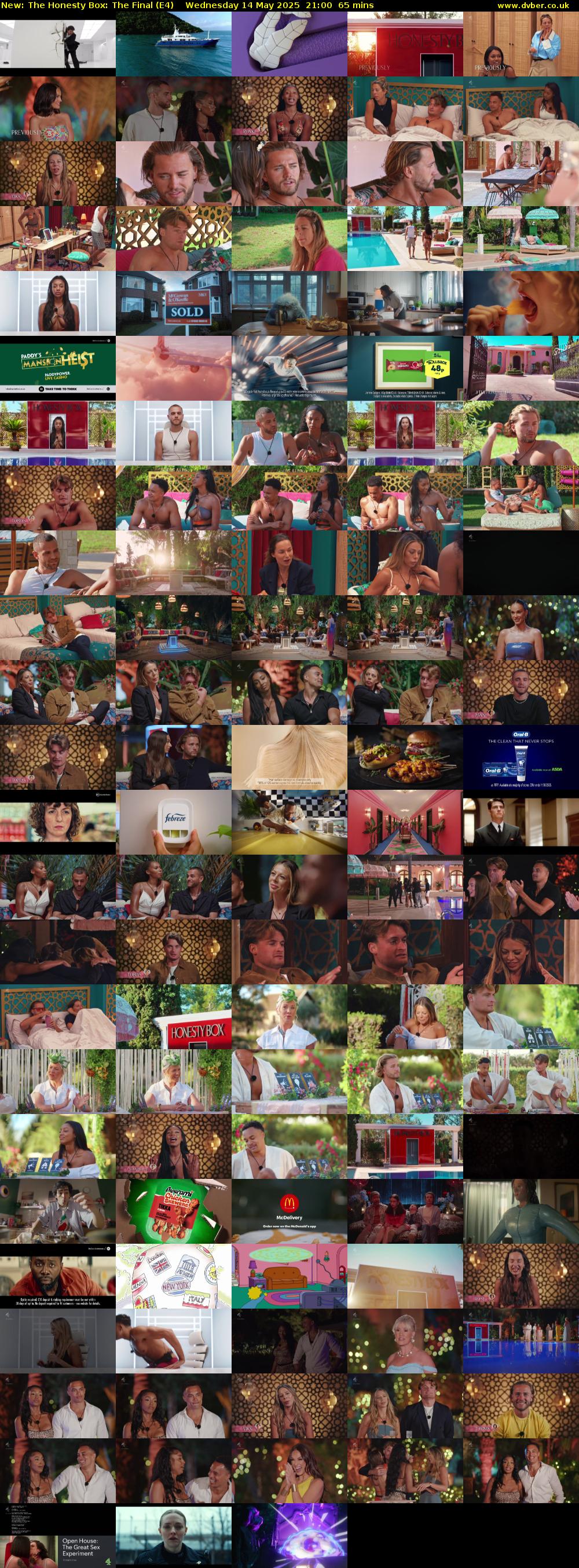 The Honesty Box: The Final (E4) Wednesday 14 May 2025 21:00 - 22:05
