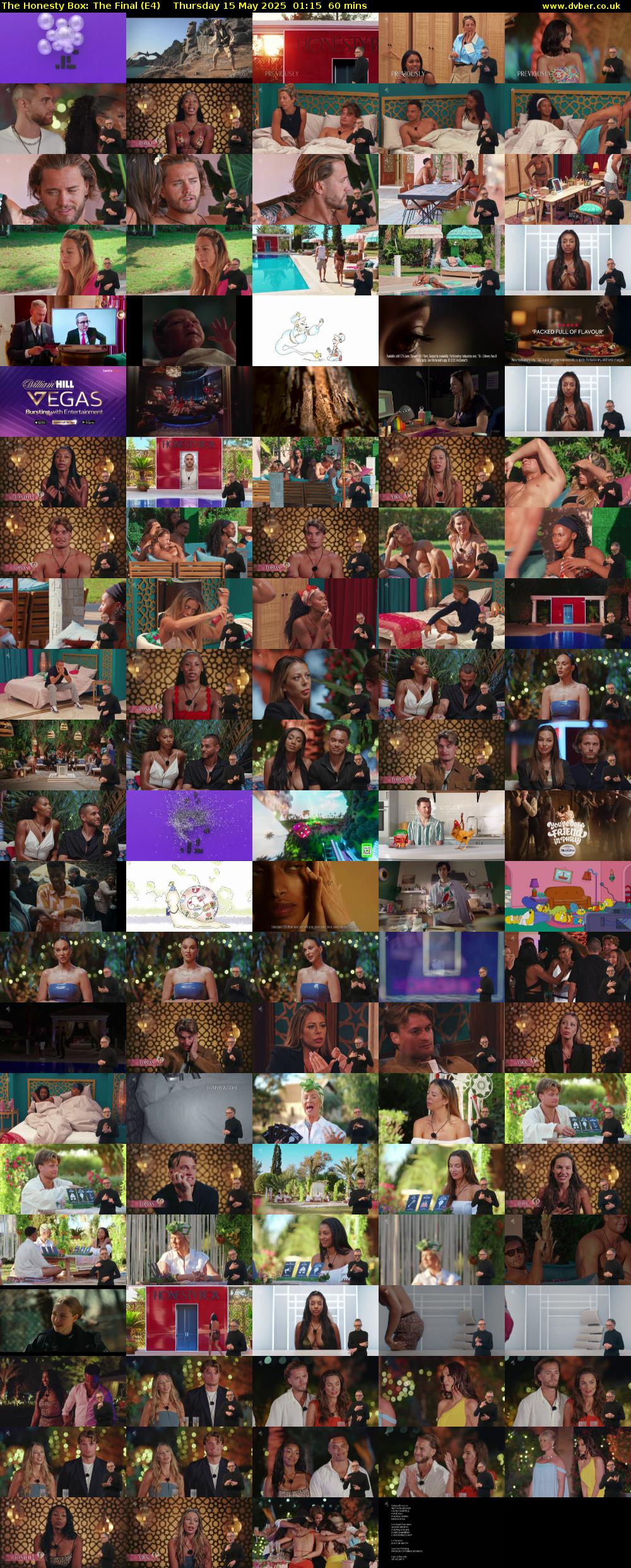 The Honesty Box: The Final (E4) Thursday 15 May 2025 01:15 - 02:15