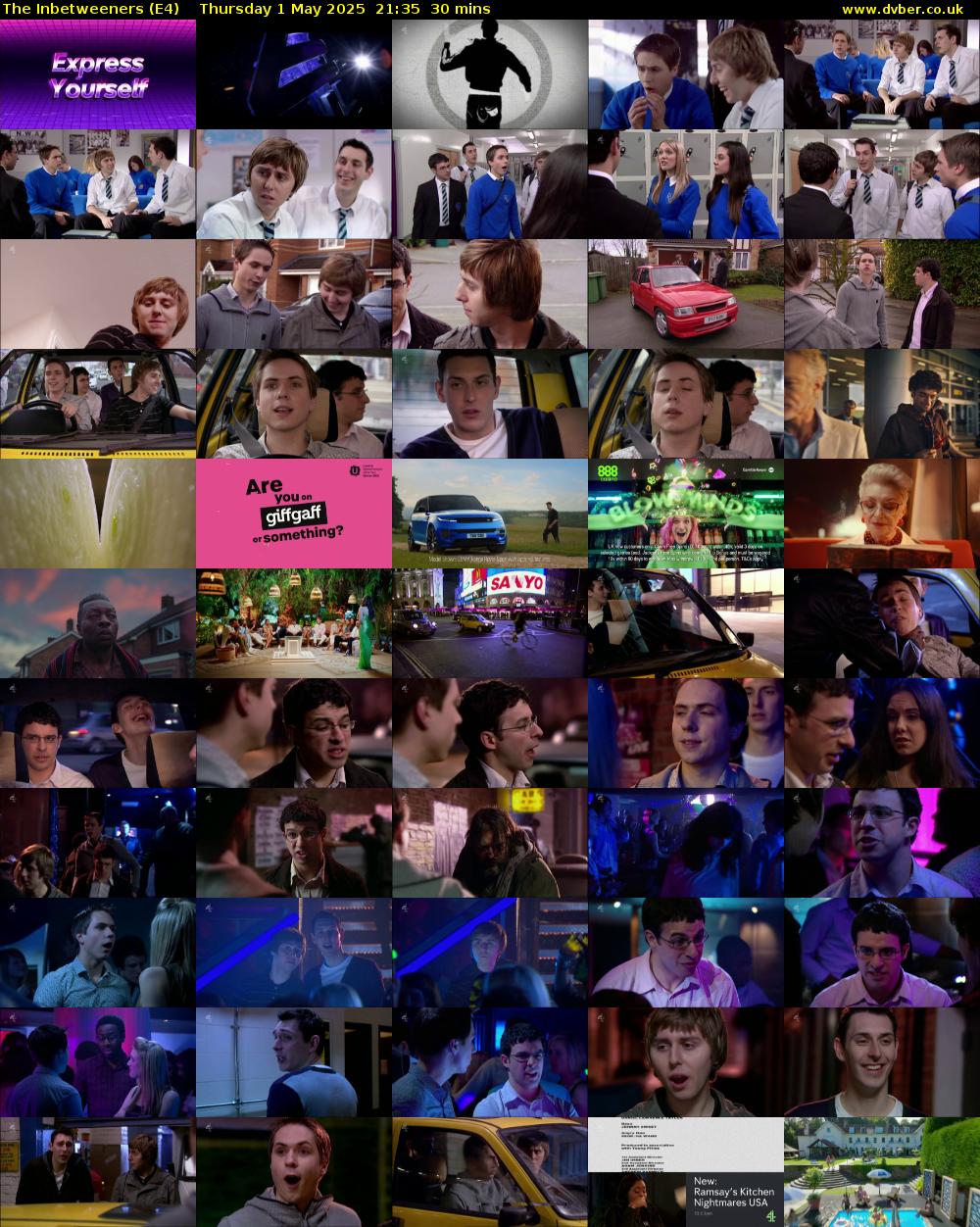 The Inbetweeners (E4) Thursday 1 May 2025 21:35 - 22:05