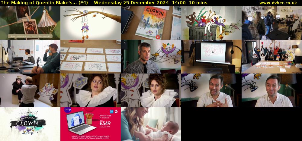 The Making of Quentin Blake's... (E4) Wednesday 25 December 2024 14:00 - 14:10
