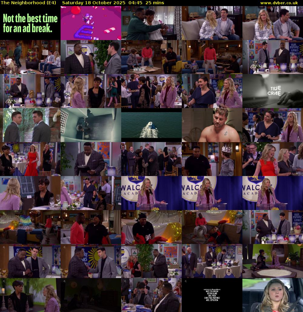 The Neighborhood (E4) Saturday 18 October 2025 04:45 - 05:10