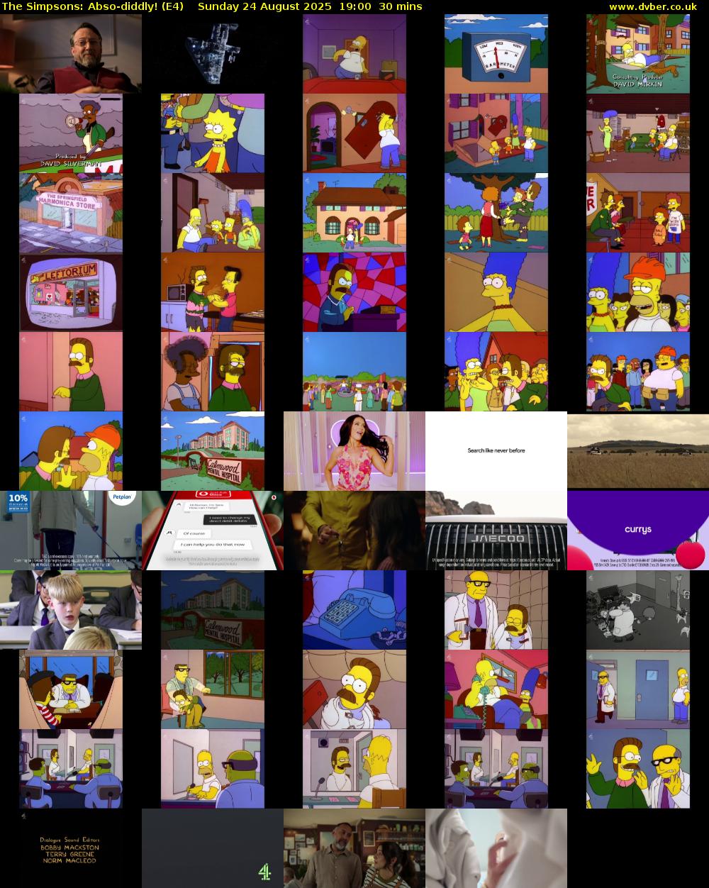 The Simpsons: Abso-diddly! (E4) Sunday 24 August 2025 19:00 - 19:30