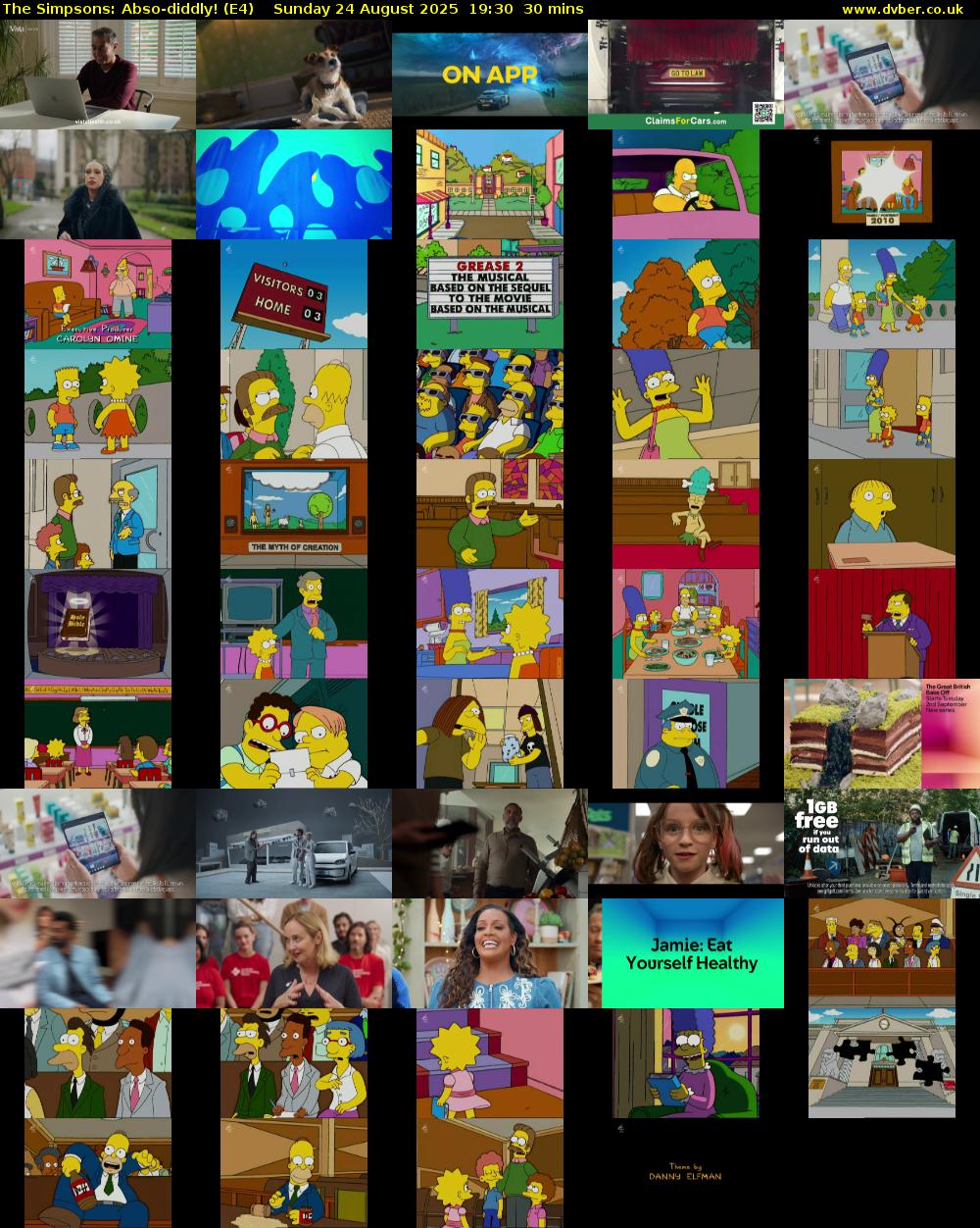 The Simpsons: Abso-diddly! (E4) Sunday 24 August 2025 19:30 - 20:00