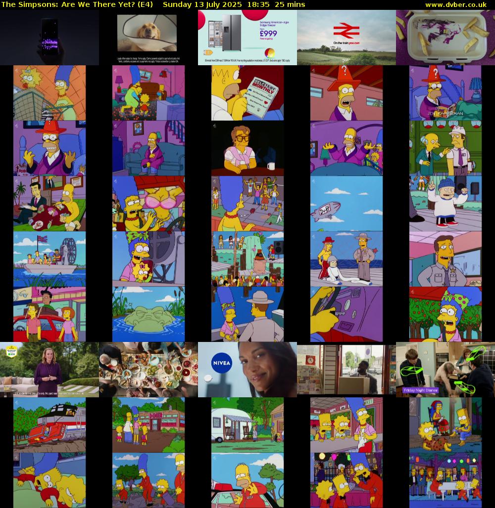 The Simpsons: Are We There Yet? (E4) Sunday 13 July 2025 18:35 - 19:00