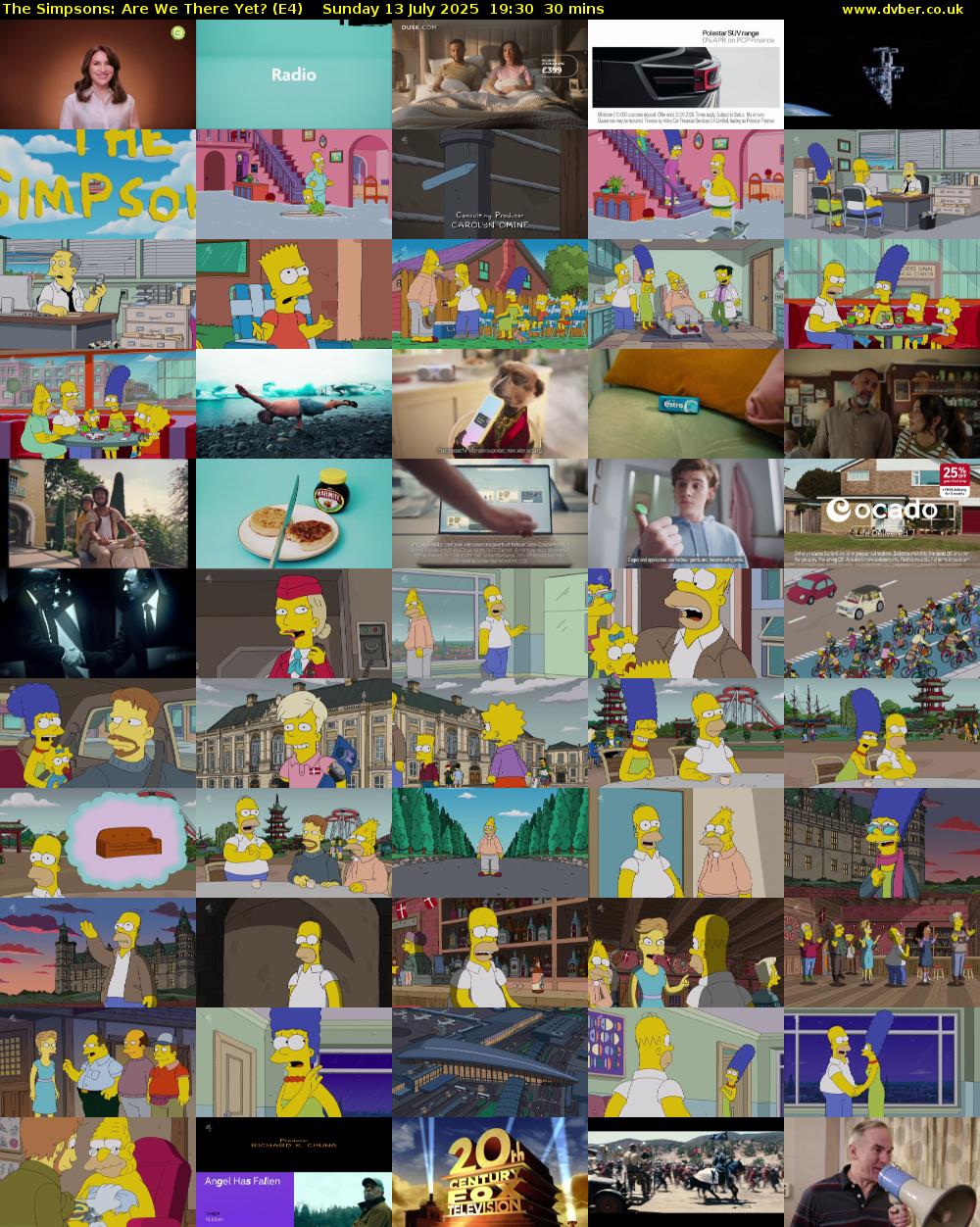 The Simpsons: Are We There Yet? (E4) Sunday 13 July 2025 19:30 - 20:00