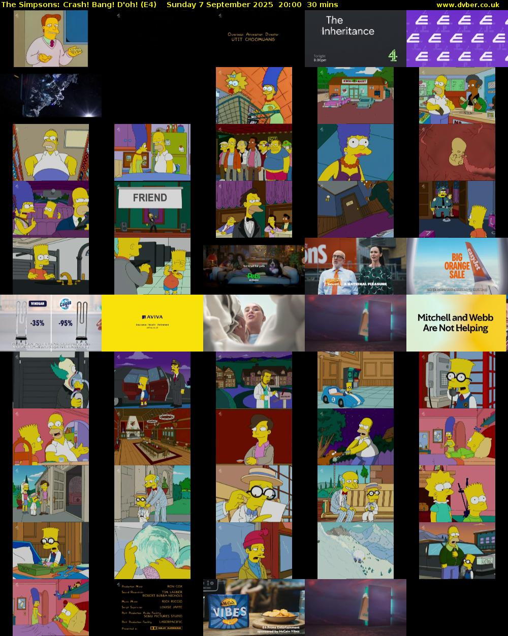 The Simpsons: Crash! Bang! D'oh! (E4) Sunday 7 September 2025 20:00 - 20:30