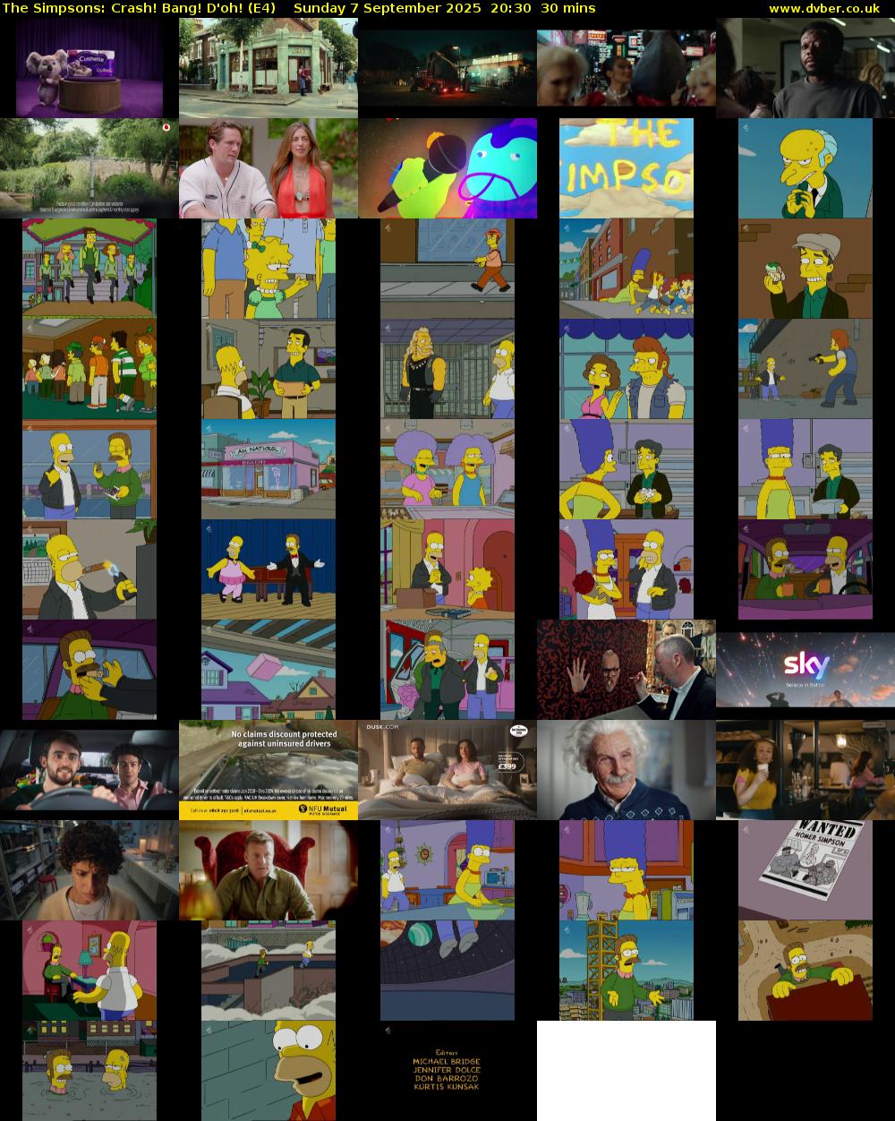 The Simpsons: Crash! Bang! D'oh! (E4) Sunday 7 September 2025 20:30 - 21:00