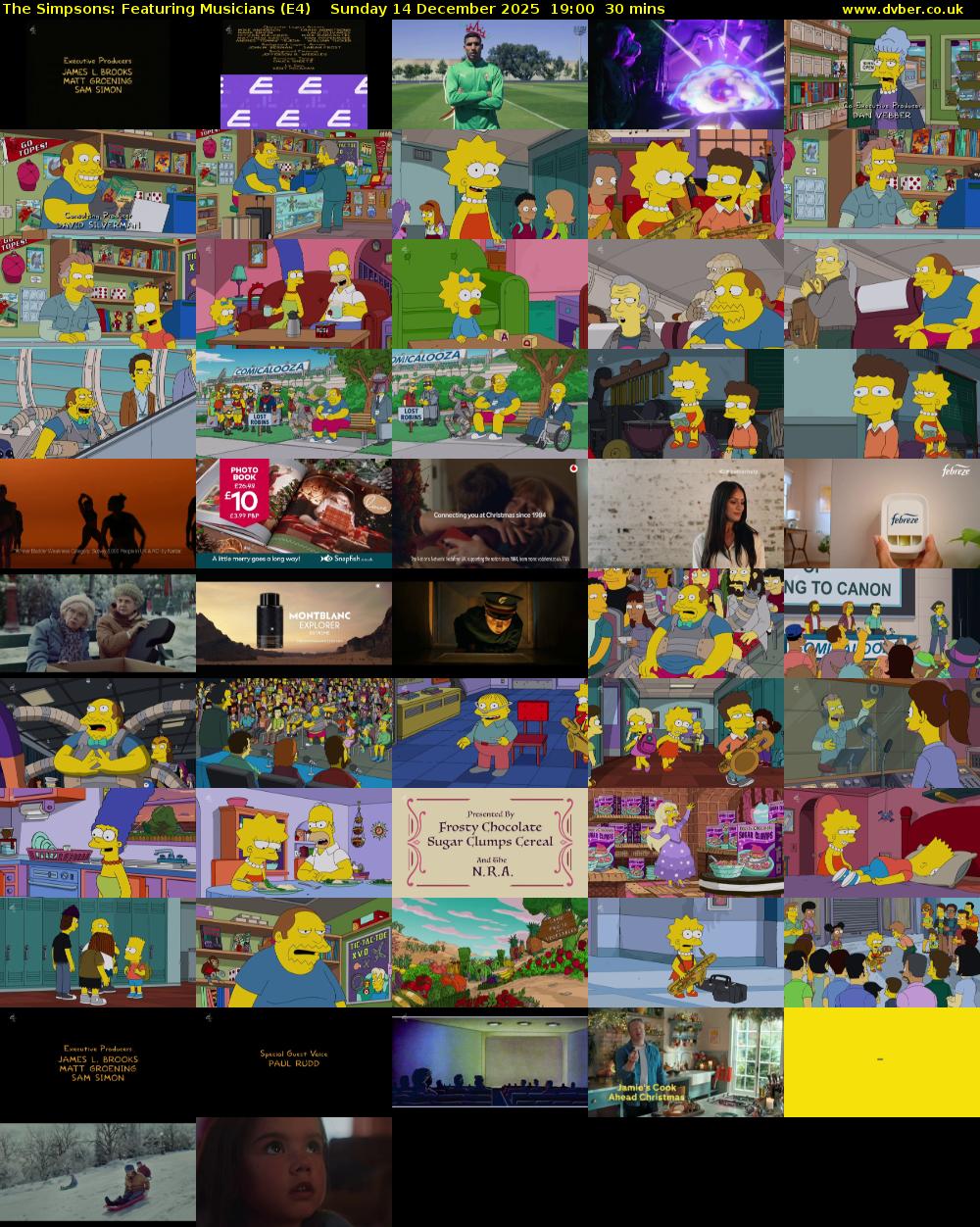 The Simpsons: Featuring Musicians (E4) Sunday 14 December 2025 19:00 - 19:30