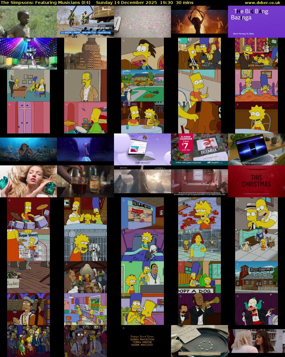The Simpsons: Featuring Musicians (E4) Sunday 14 December 2025 19:30 - 20:00