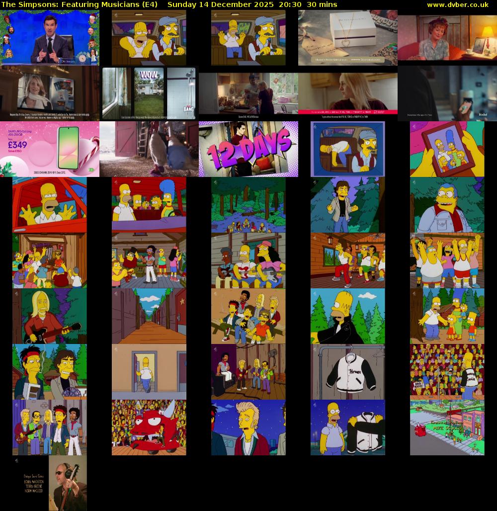 The Simpsons: Featuring Musicians (E4) Sunday 14 December 2025 20:30 - 21:00