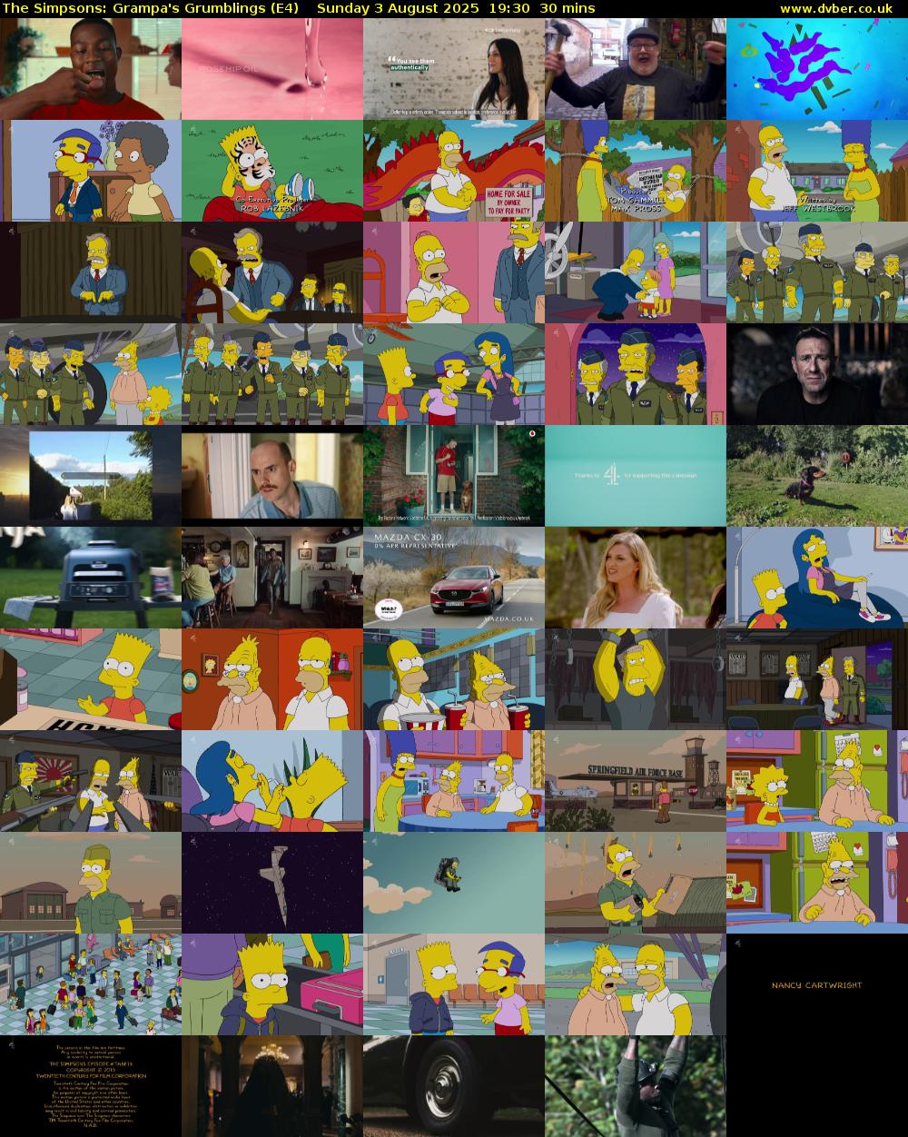 The Simpsons: Grampa's Grumblings (E4) Sunday 3 August 2025 19:30 - 20:00
